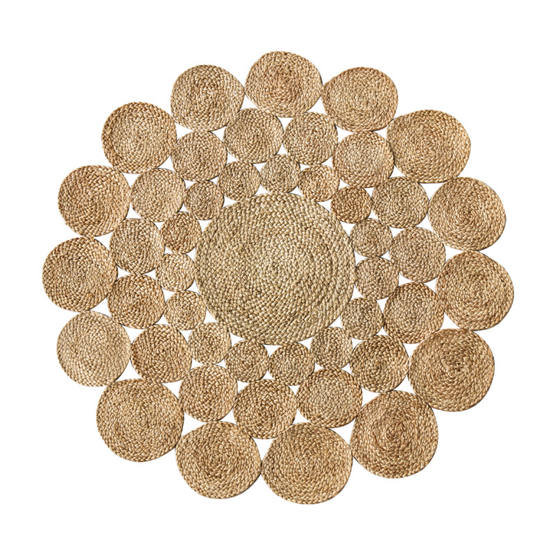  Alfombra redonda de yute – Hermosa alfombra redonda
